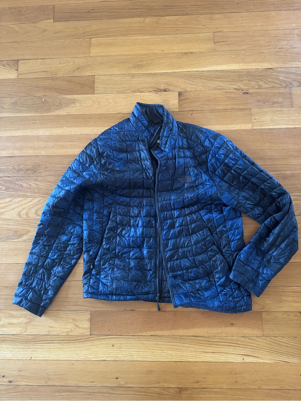 The North Face Men's Blue and Black Quilted Packable Puffer Jacket